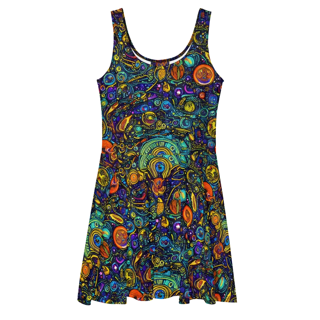 Vasnetsov Vortex on Skater Dress — Front
