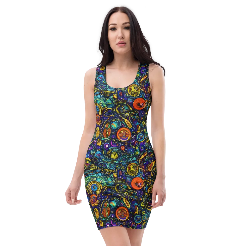 Vasnetsov Vortex on Bodycon Dress — Front