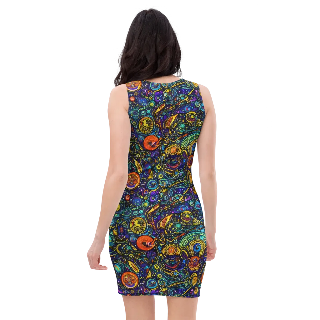 Vasnetsov Vortex on Bodycon Dress — Back