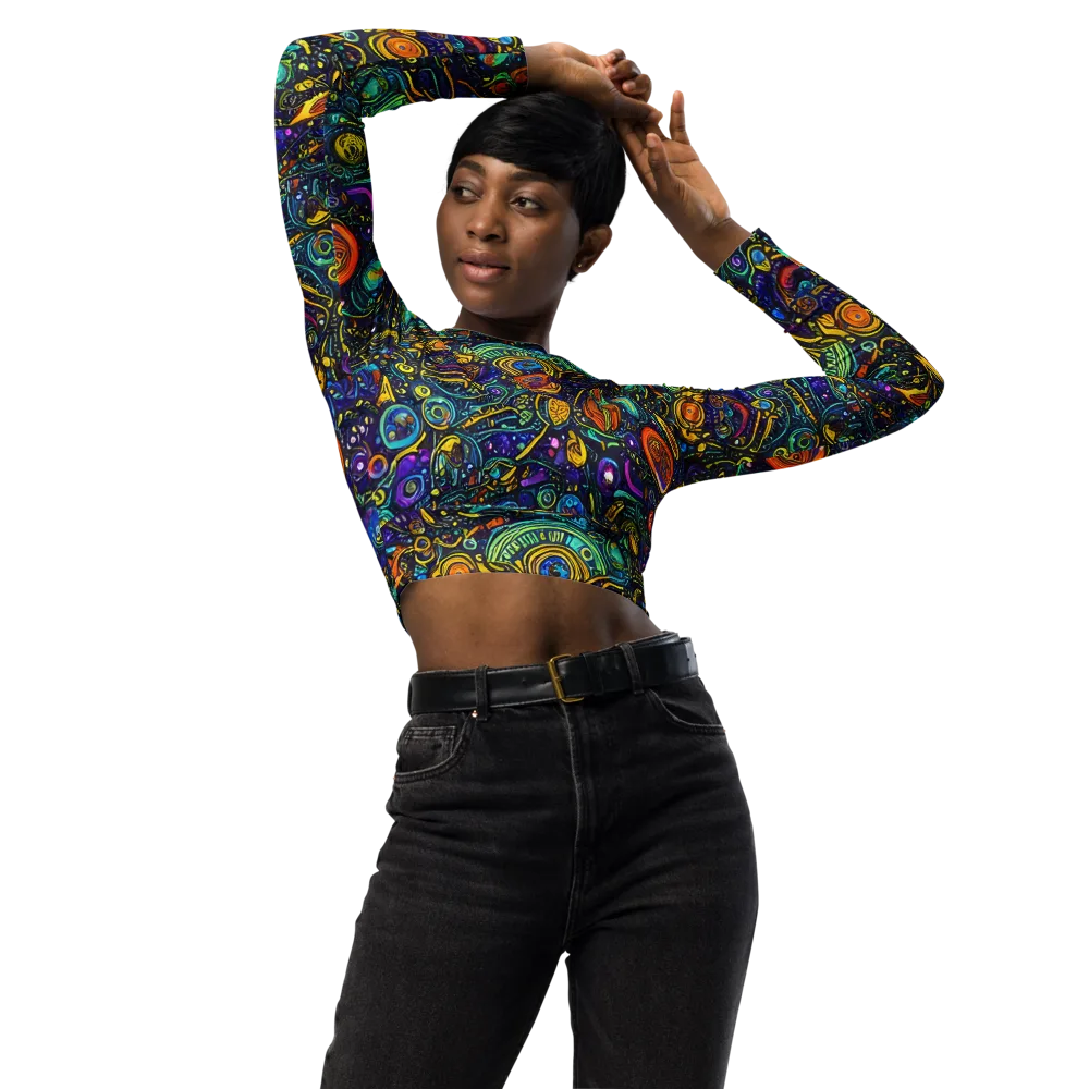 Vasnetsov Vortex on Long Sleeve Crop Top — Front