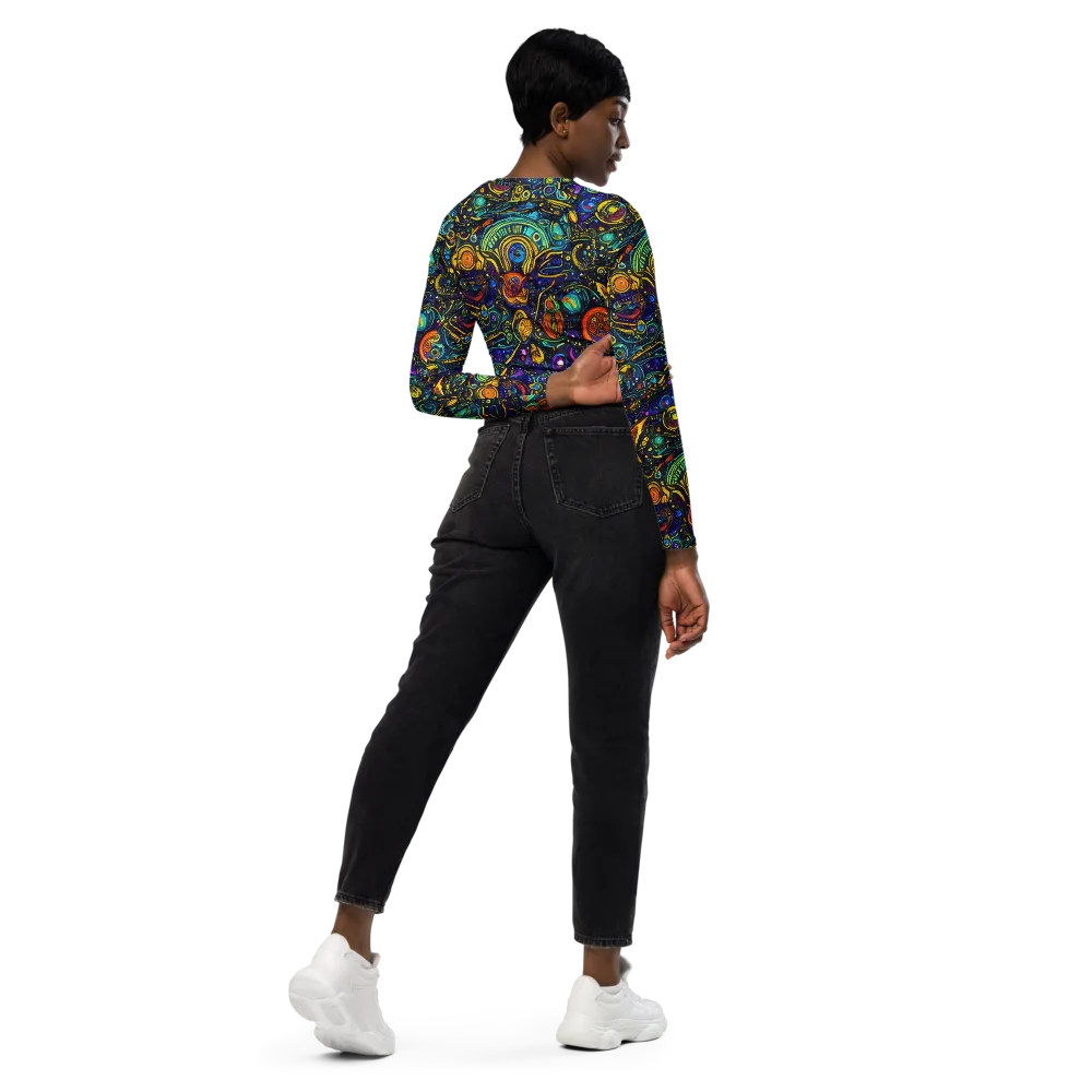 Vasnetsov Vortex on Long Sleeve Crop Top — Right Back