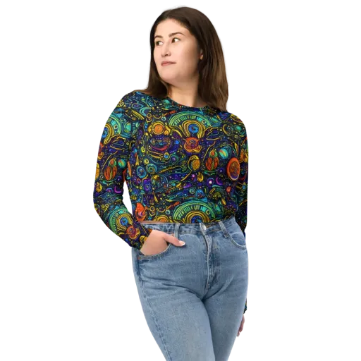 Vasnetsov Vortex on a Long Sleeve Crop Top