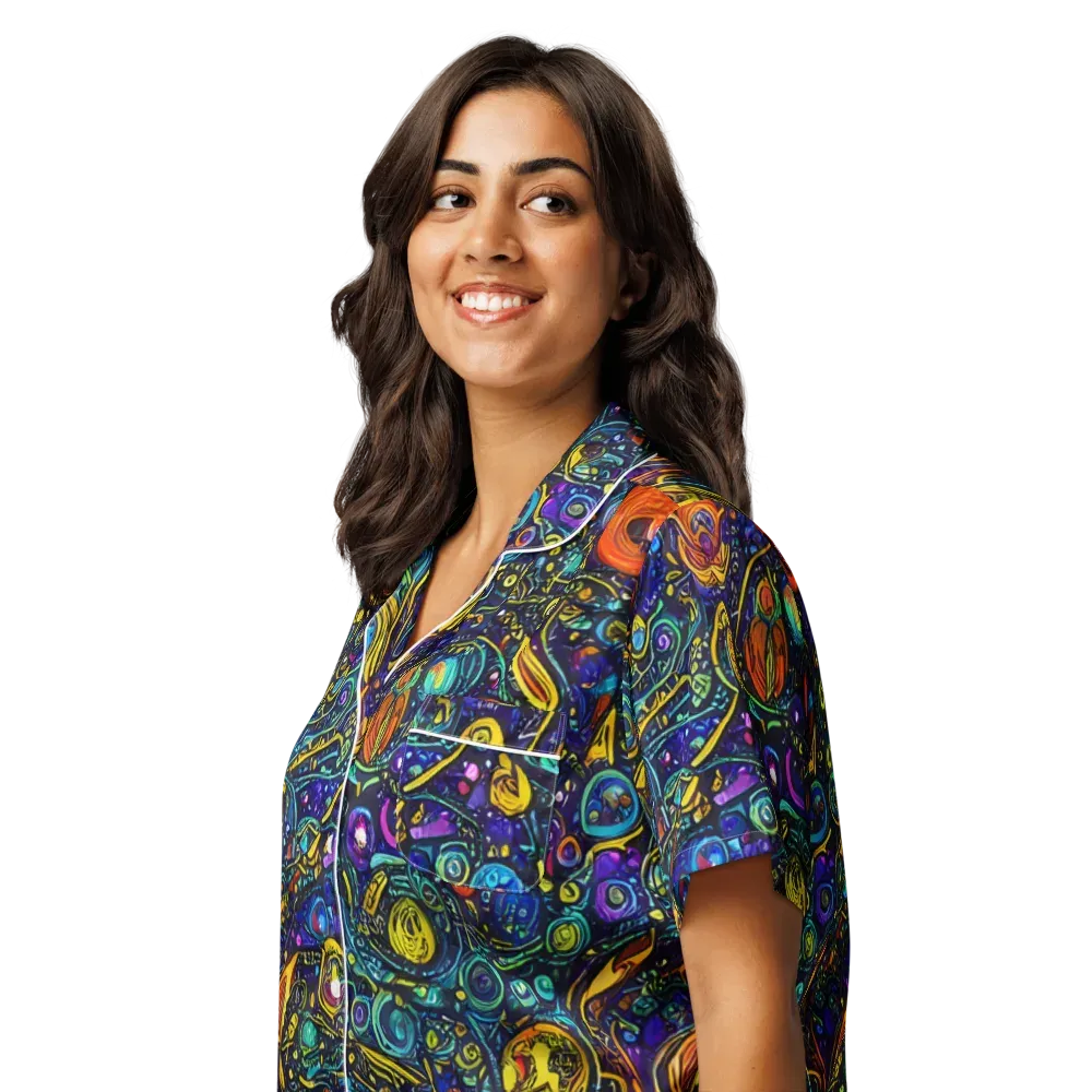 Vasnetsov Vortex on Women's Short Sleeve Pajama Top — Left Front