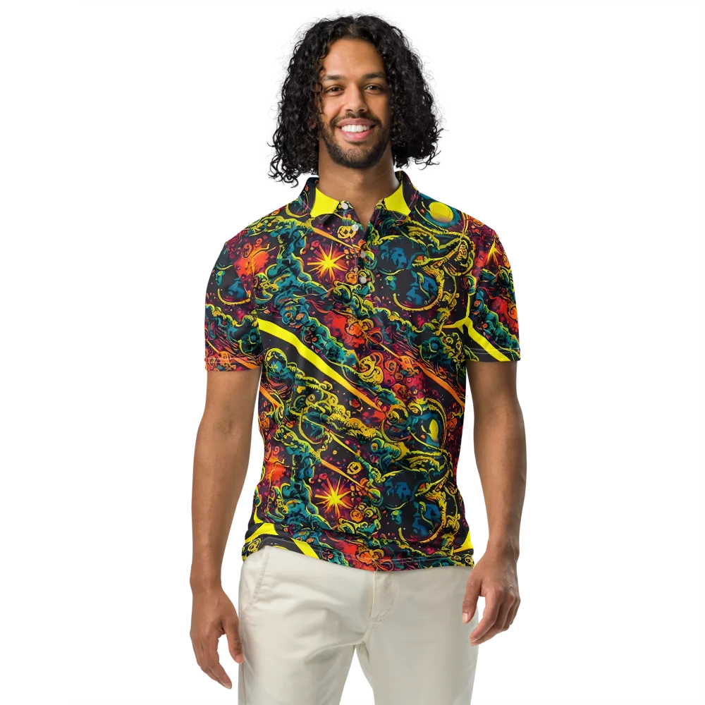 Gogos Galaxy on Men's Slim Fit Polo Shirt — Front