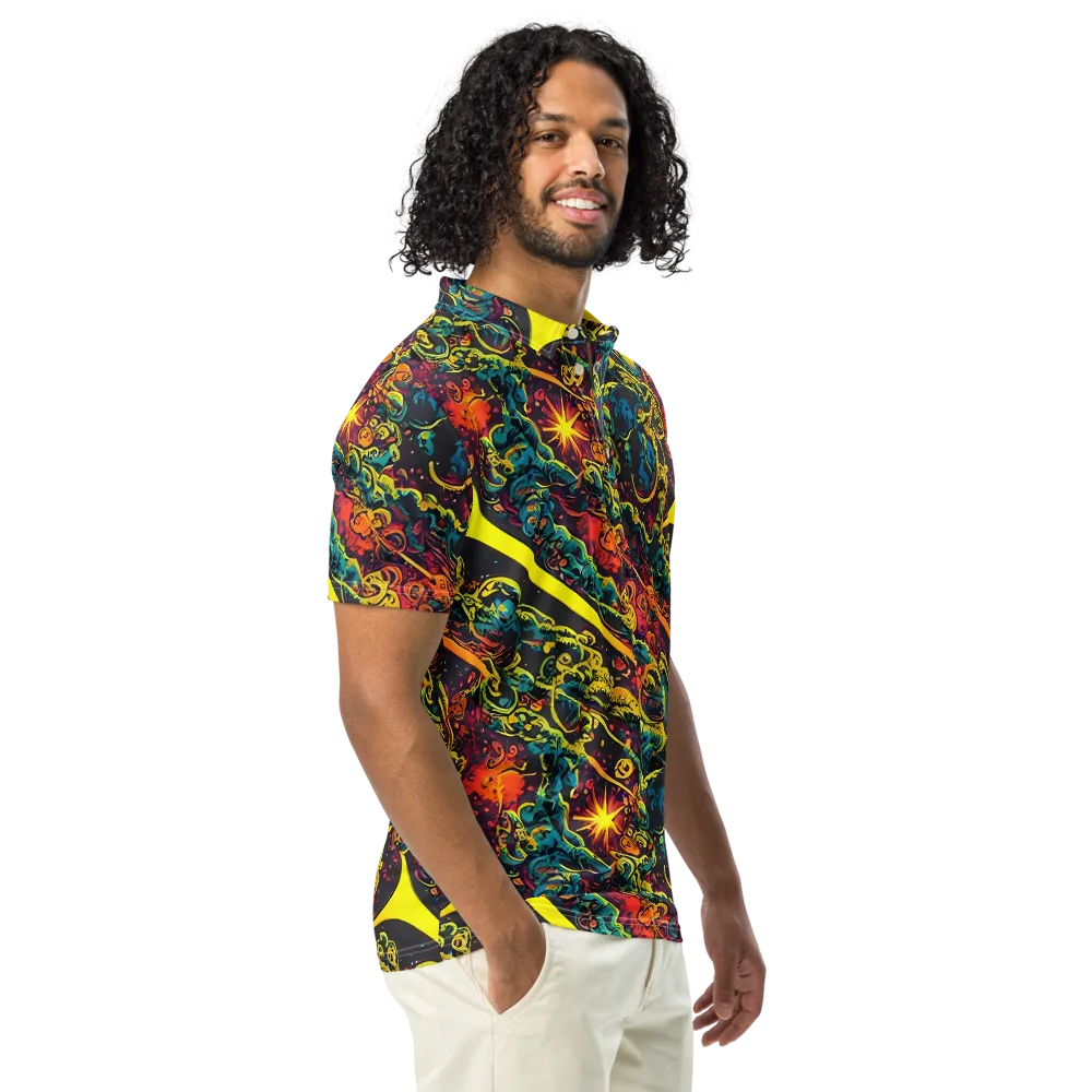 Gogos Galaxy on Men's Slim Fit Polo Shirt — Right Front