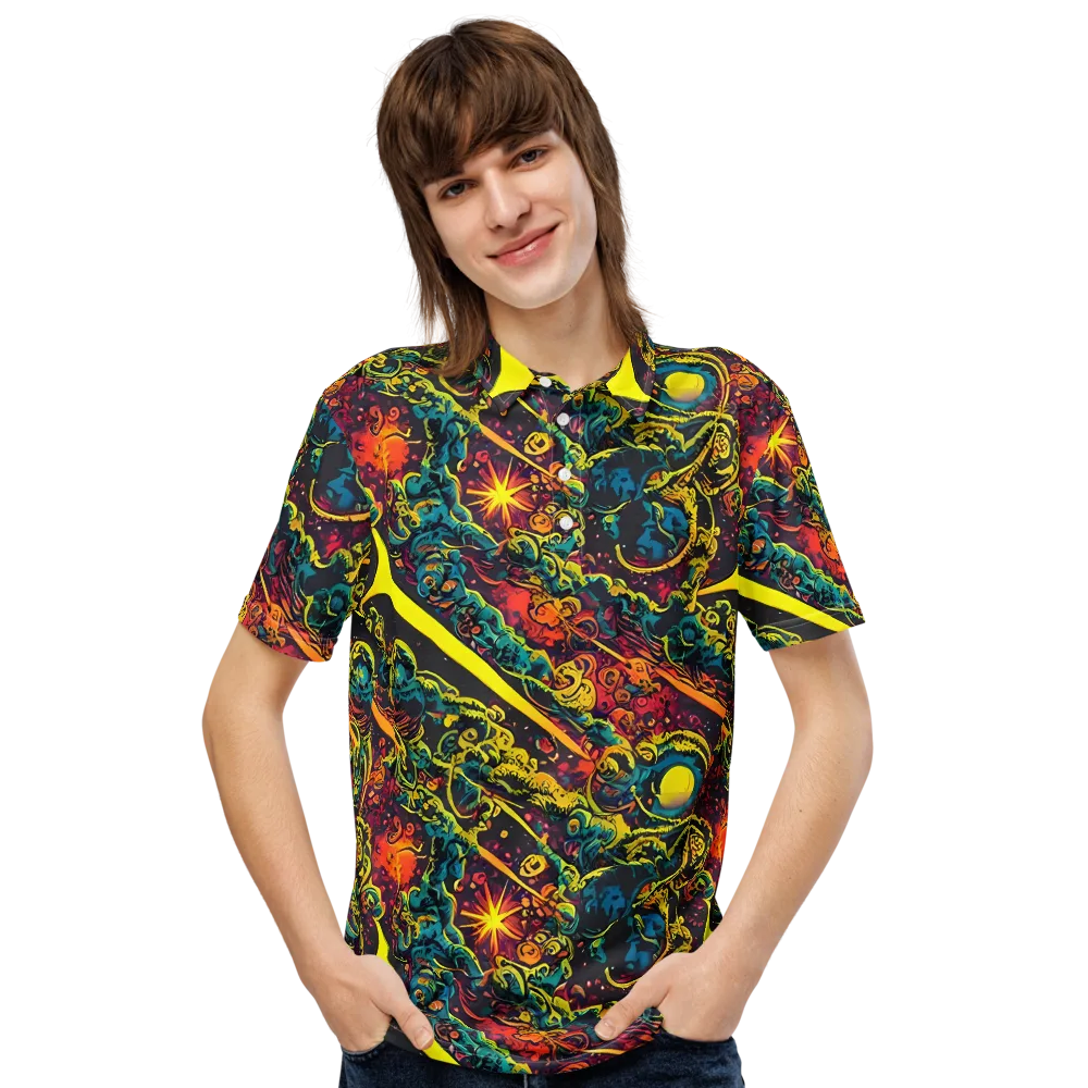 Gogos Galaxy on Men's Slim Fit Polo Shirt — Front