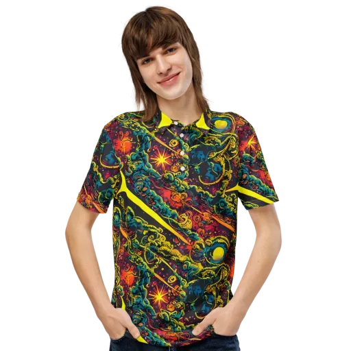 Gogos Galaxy on a Men's Slim Fit Polo Shirt