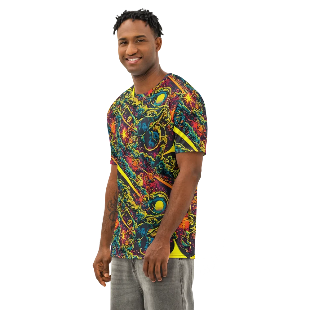 Gogos Galaxy on Men's Cotton Crew Neck T-Shirt — Left Front