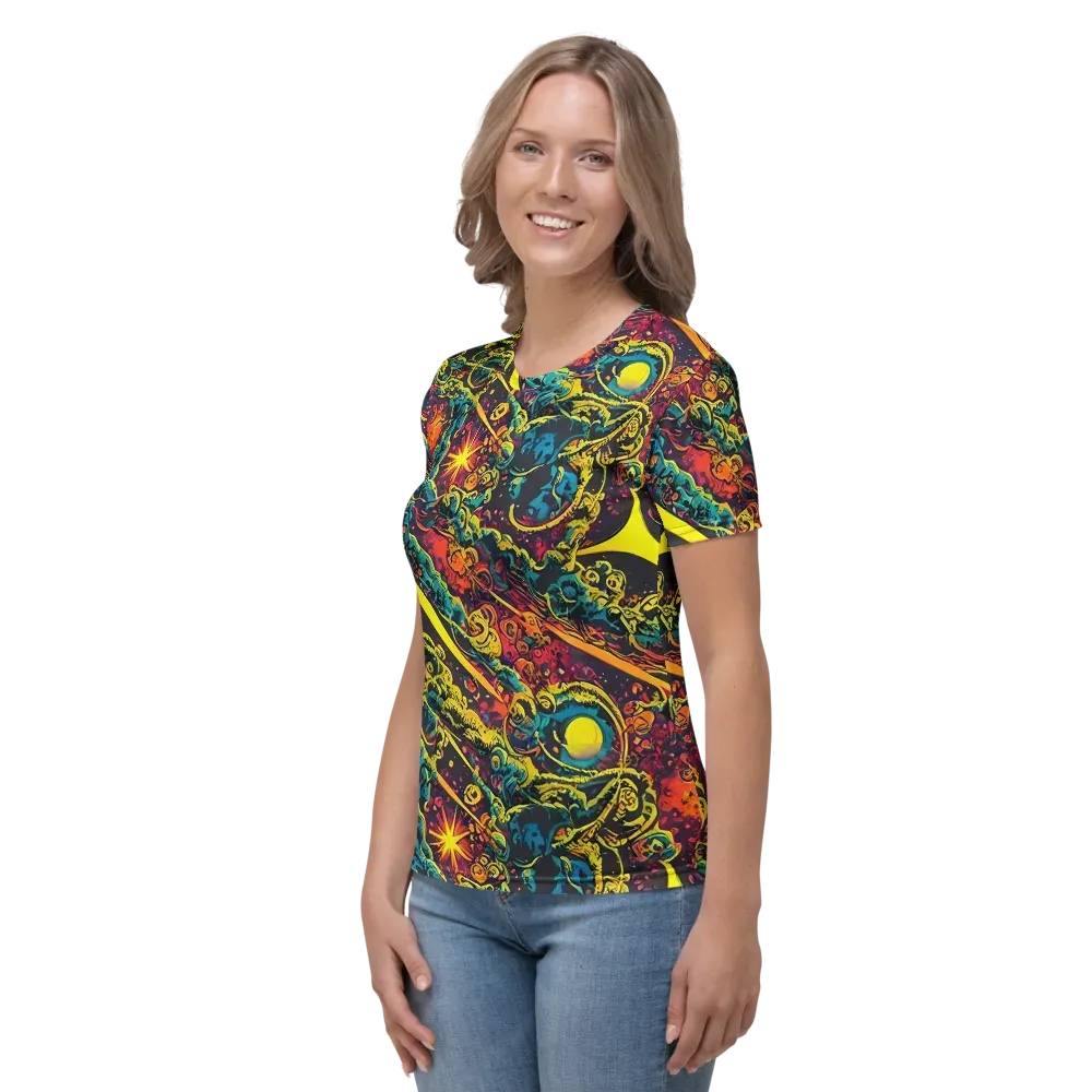 Gogos Galaxy on Women's Crew Neck T-Shirt — Left