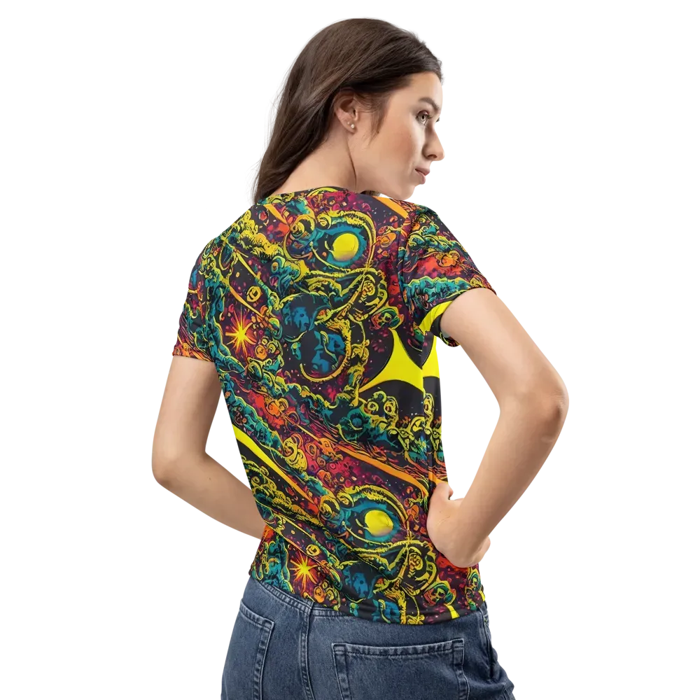Gogos Galaxy on Women's Crew Neck T-Shirt — Back