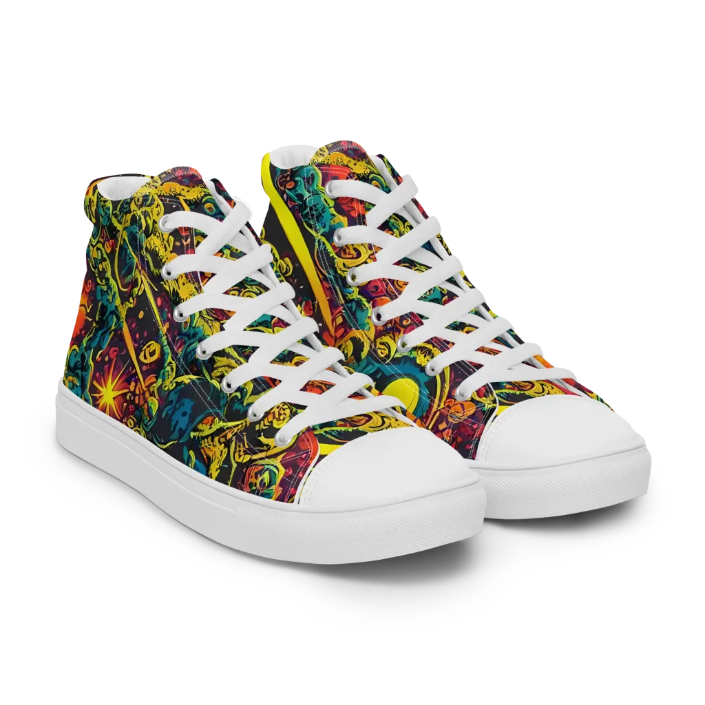 Gogos Galaxy on Women's High Top Canvas Shoes — Right Front