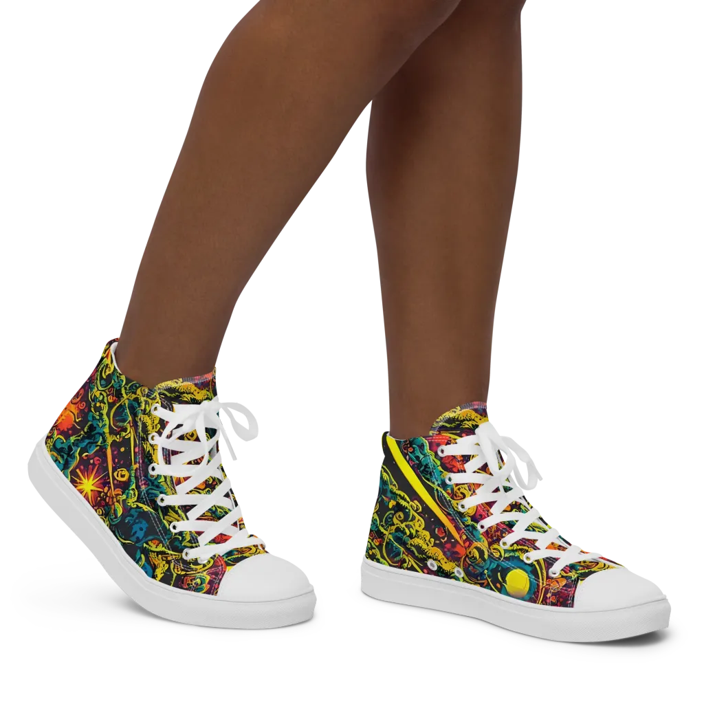 Gogos Galaxy on Women's High Top Canvas Shoes — Right