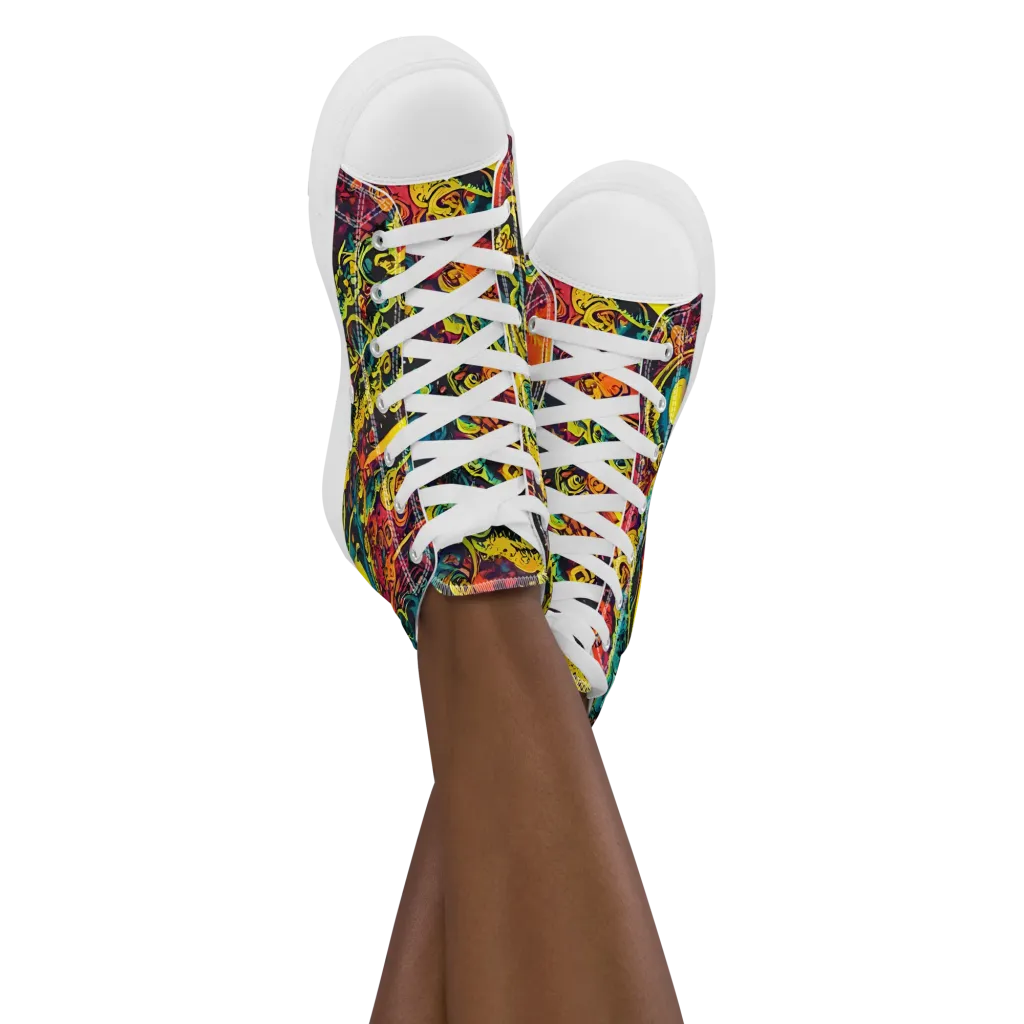 Gogos Galaxy on Women's High Top Canvas Shoes — Front