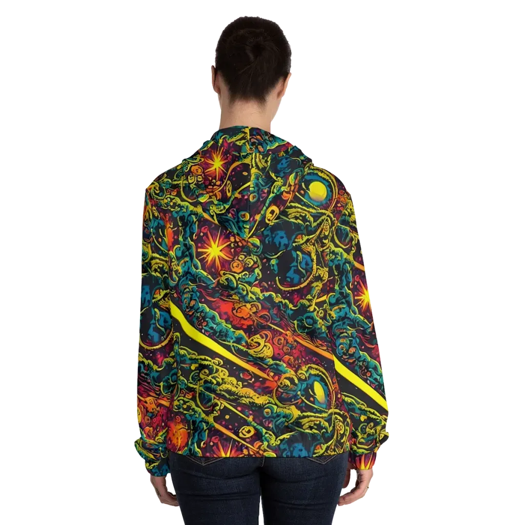 Gogos Galaxy on Women's Full-Zip Hoodie — Back On Person
