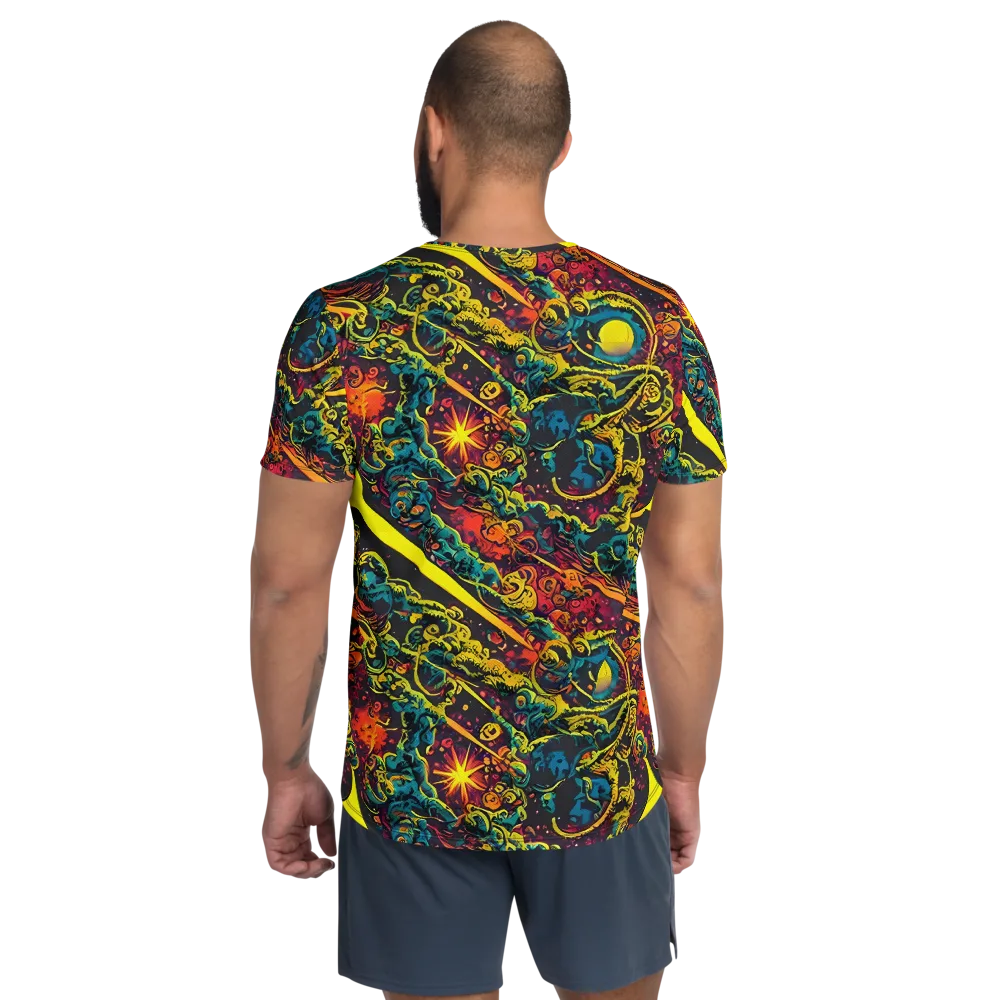 Gogos Galaxy on Men's Athletic T-Shirt — Back