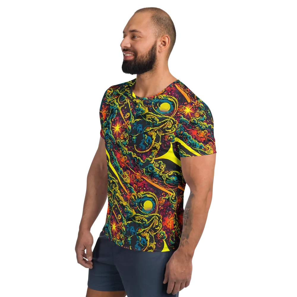 Gogos Galaxy on Men's Athletic T-Shirt — Left