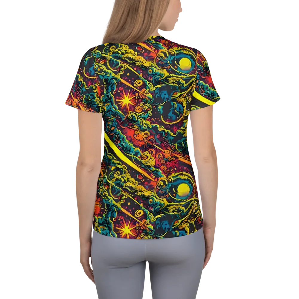 Gogos Galaxy on Women's Athletic T-Shirt — Back