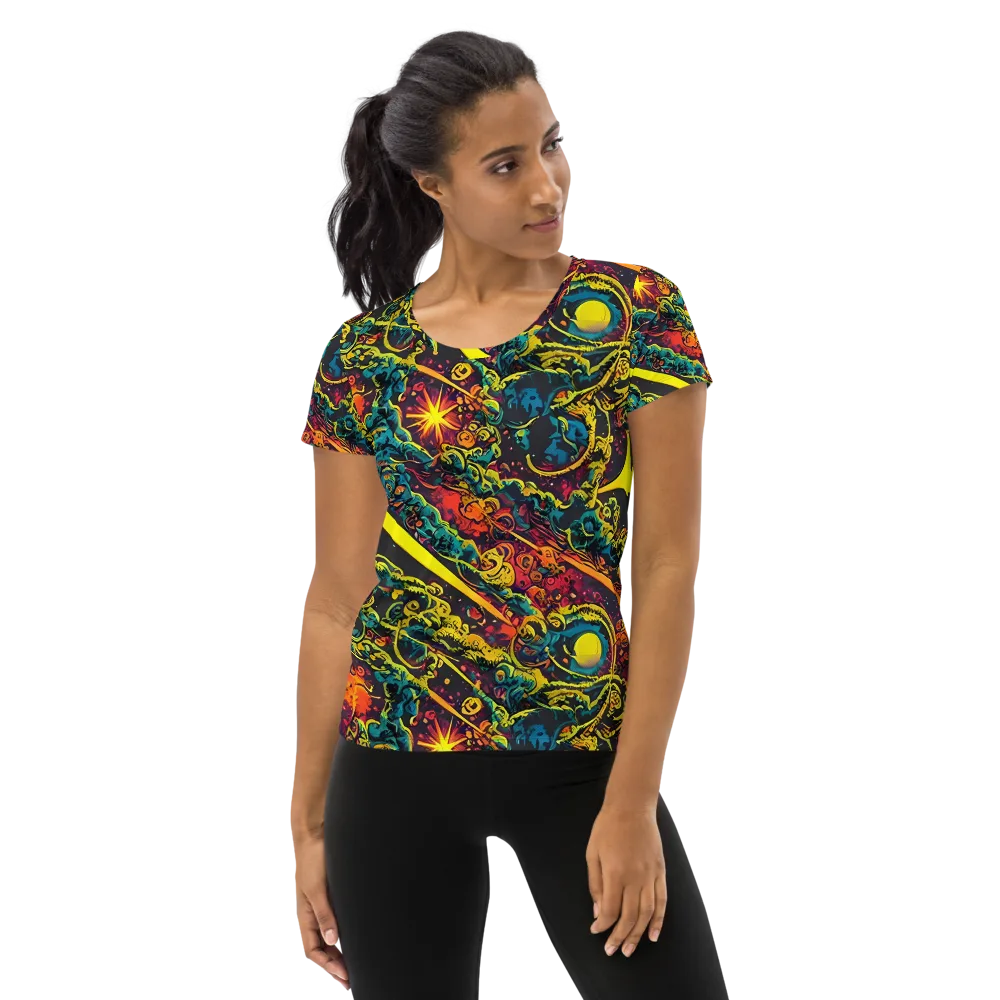 Gogos Galaxy on Women's Athletic T-Shirt — Front