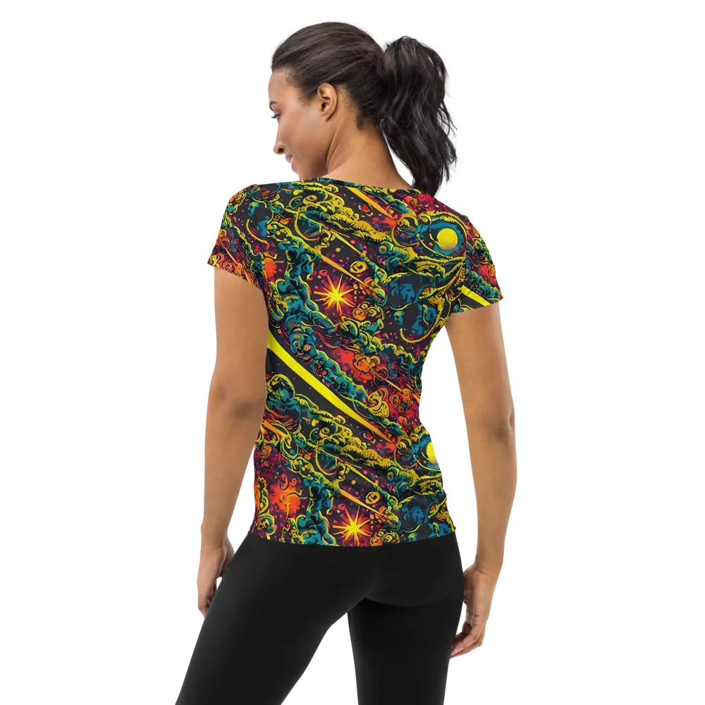 Gogos Galaxy on Women's Athletic T-Shirt — Back