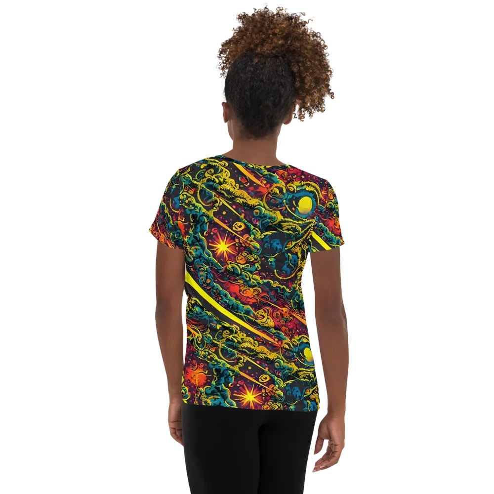 Gogos Galaxy on Women's Athletic T-Shirt — Back