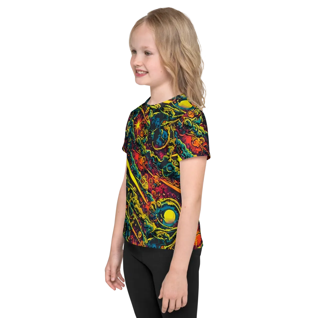Gogos Galaxy on Kids Crew Neck T-Shirt — Left