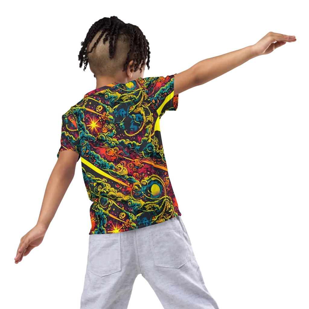 Gogos Galaxy on Kids Crew Neck T-Shirt — Back