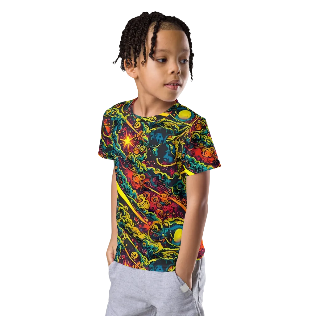 Gogos Galaxy on Kids Crew Neck T-Shirt — Left Front