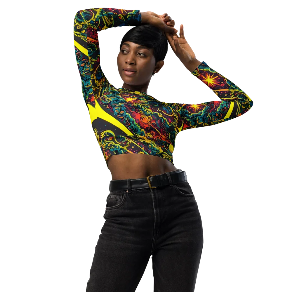 Gogos Galaxy on Long Sleeve Crop Top — Front