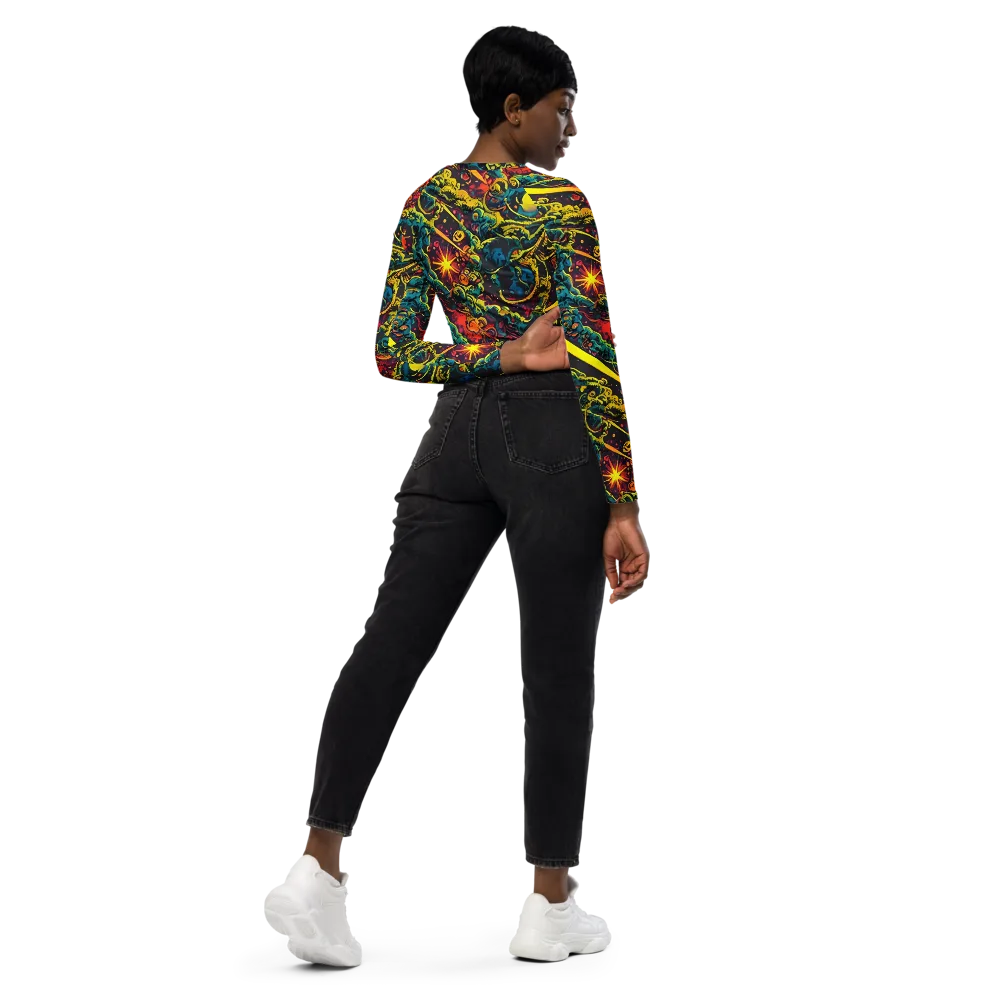 Gogos Galaxy on Long Sleeve Crop Top — Right Back