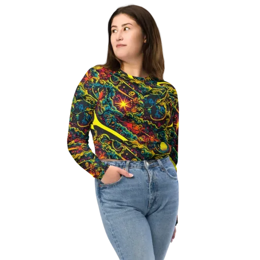 Gogos Galaxy on a Long Sleeve Crop Top