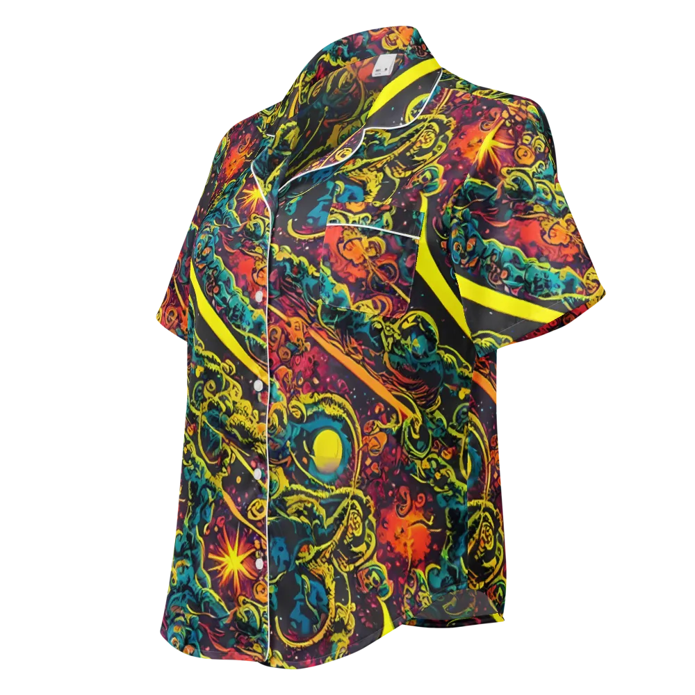 Gogos Galaxy on Women's Short Sleeve Pajama Top — Left Front