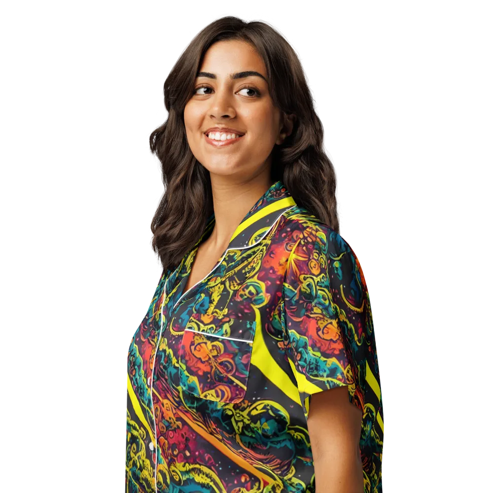 Gogos Galaxy on Women's Short Sleeve Pajama Top — Left Front