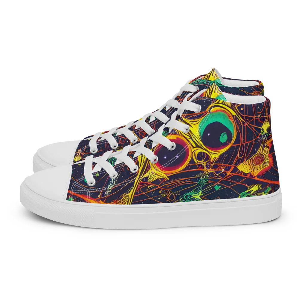 Sonic Universe on Women's High Top Canvas Shoes — Left