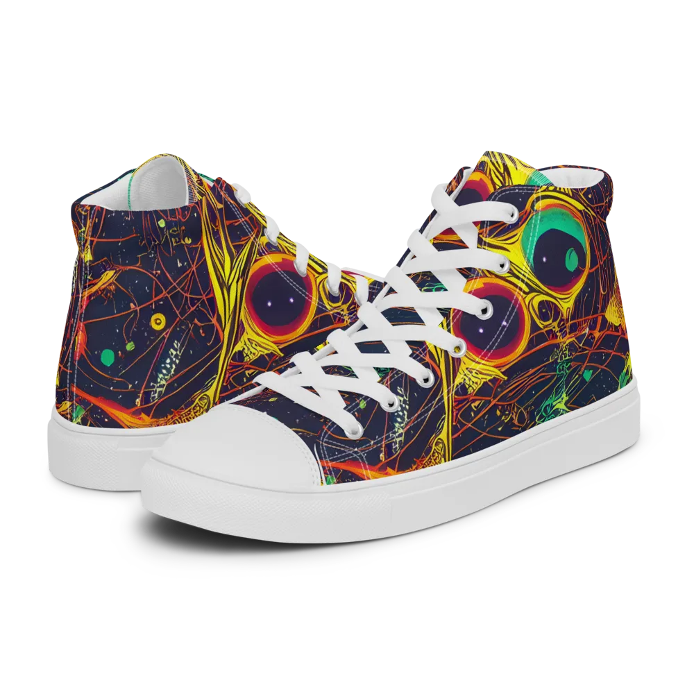 Sonic Universe on Women's High Top Canvas Shoes — Left