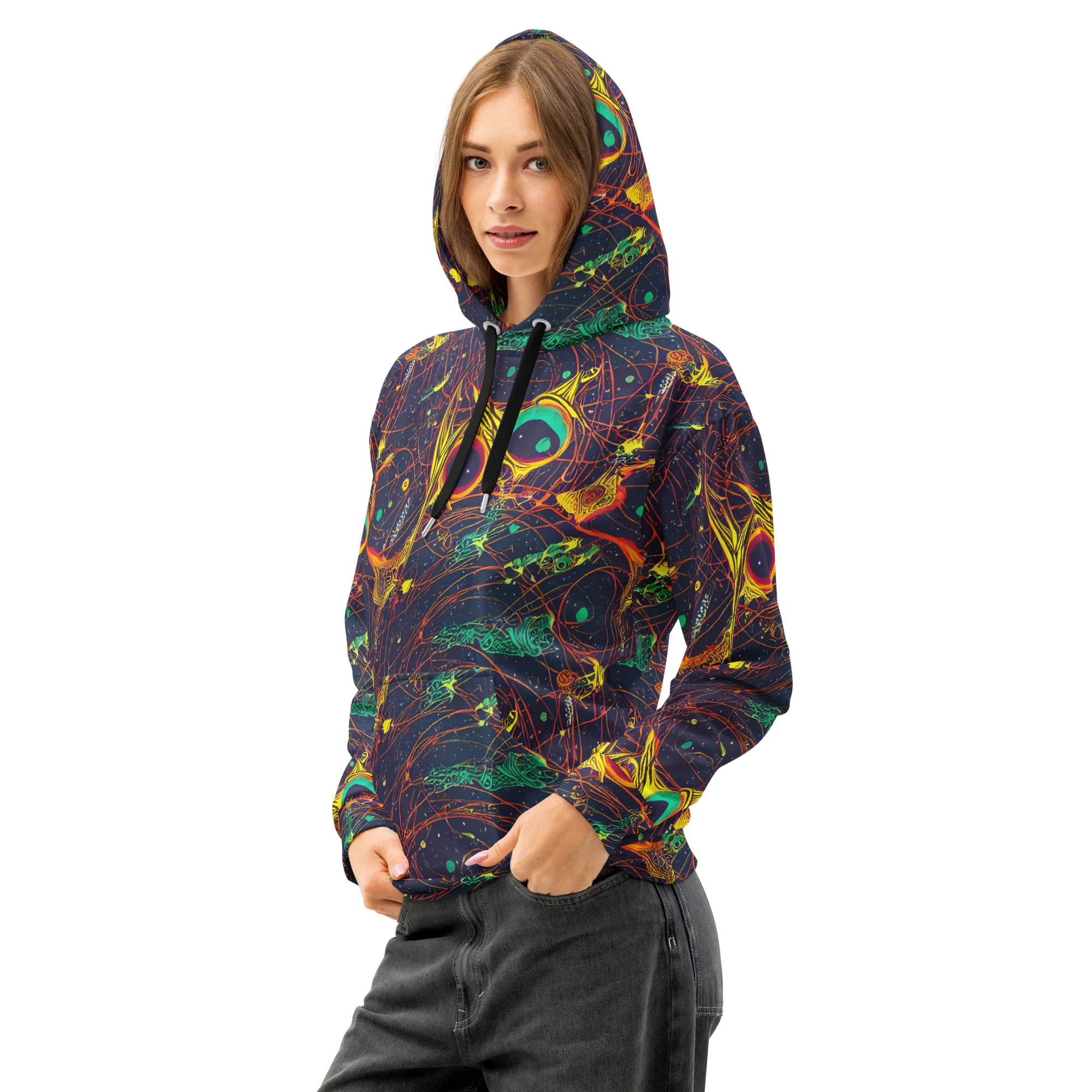 Sonic Universe on Cotton Hoodie — Left Front