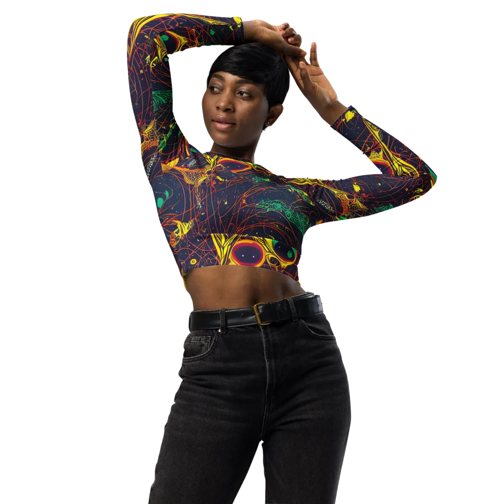 Sonic Universe on Long Sleeve Crop Top — Front