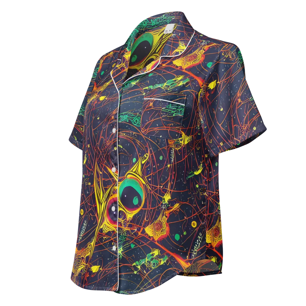 Sonic Universe on Women's Short Sleeve Pajama Top — Left Front