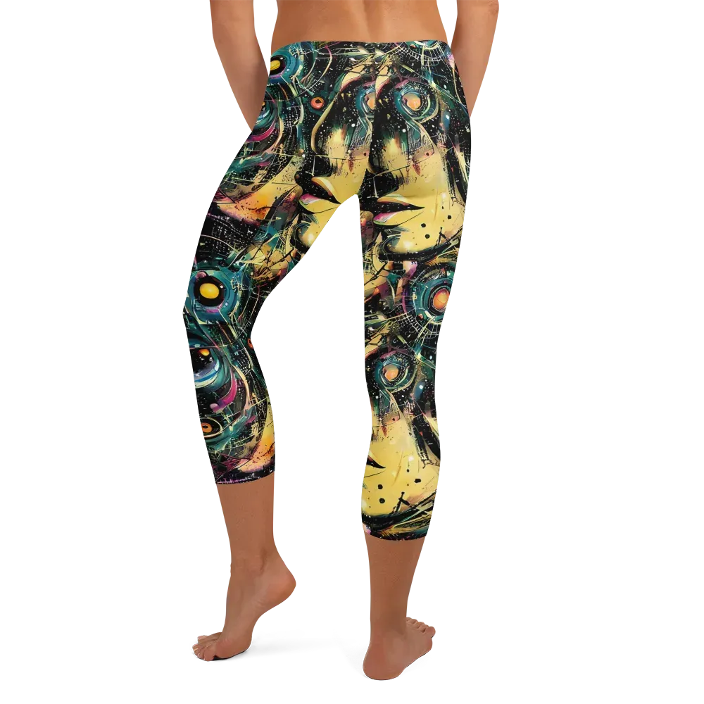 Celestial Echoes on Capri Leggings — Back