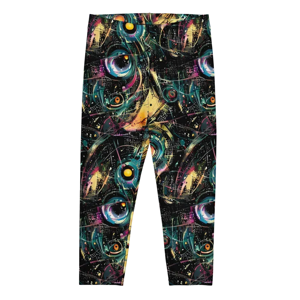 Celestial Echoes on Capri Leggings — Front
