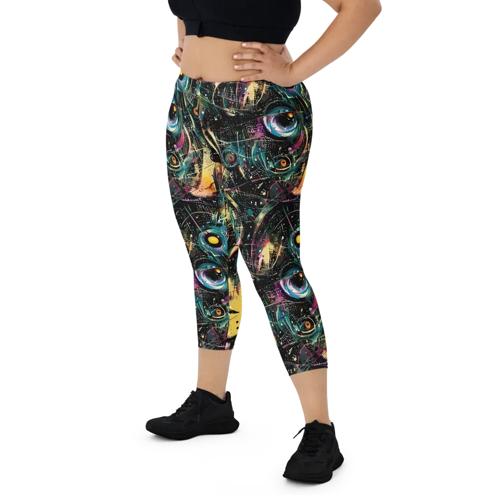 Celestial Echoes on Capri Leggings — Front