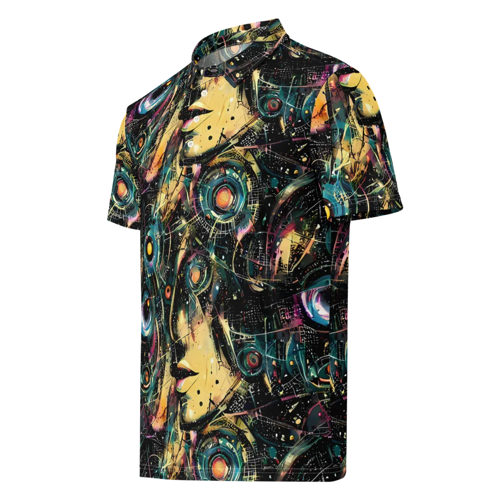 Celestial Echoes on Men's Slim Fit Polo Shirt — Left Front