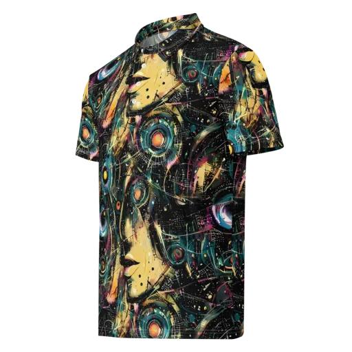 Celestial Echoes on a Men's Slim Fit Polo Shirt