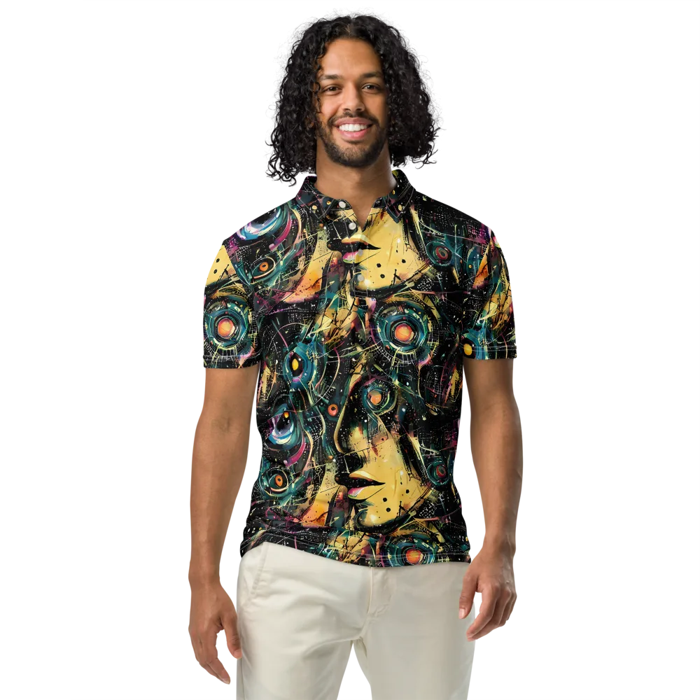 Celestial Echoes on Men's Slim Fit Polo Shirt — Front