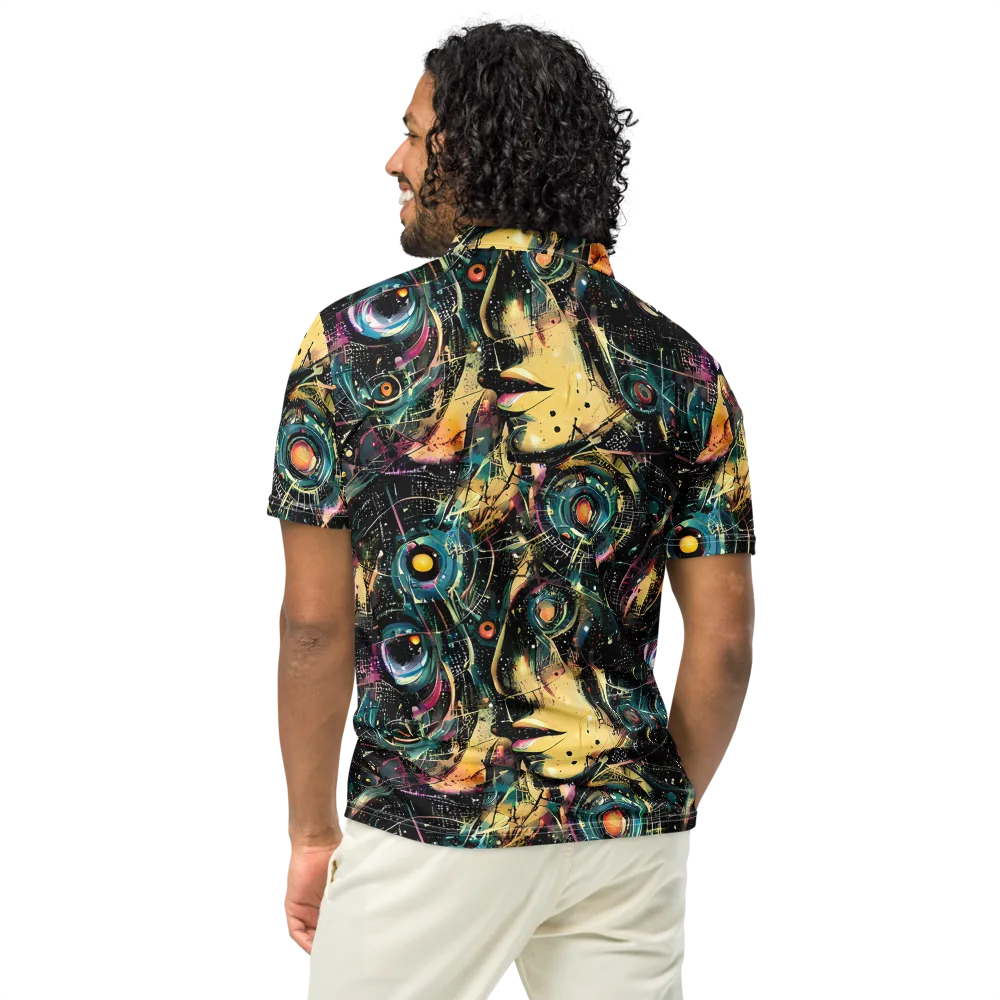 Celestial Echoes on Men's Slim Fit Polo Shirt — Back