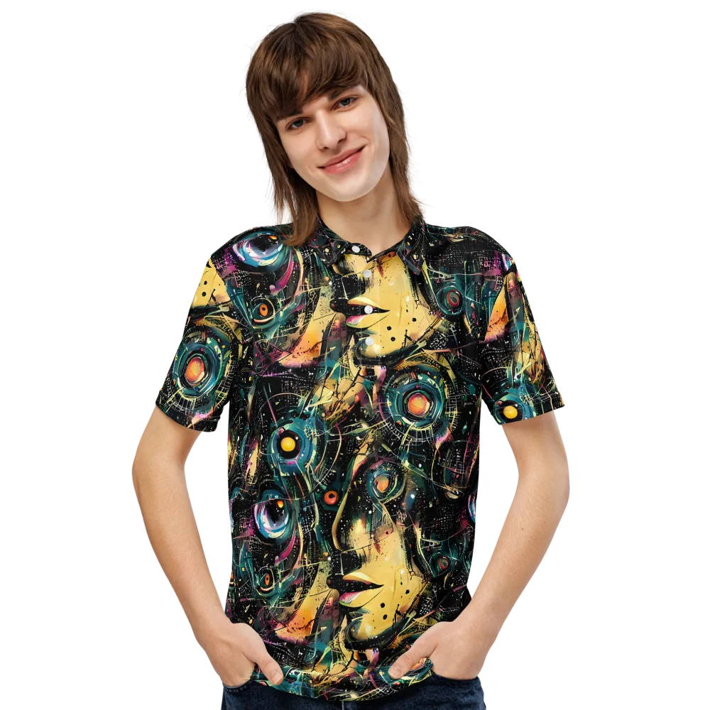 Celestial Echoes on Men's Slim Fit Polo Shirt — Front