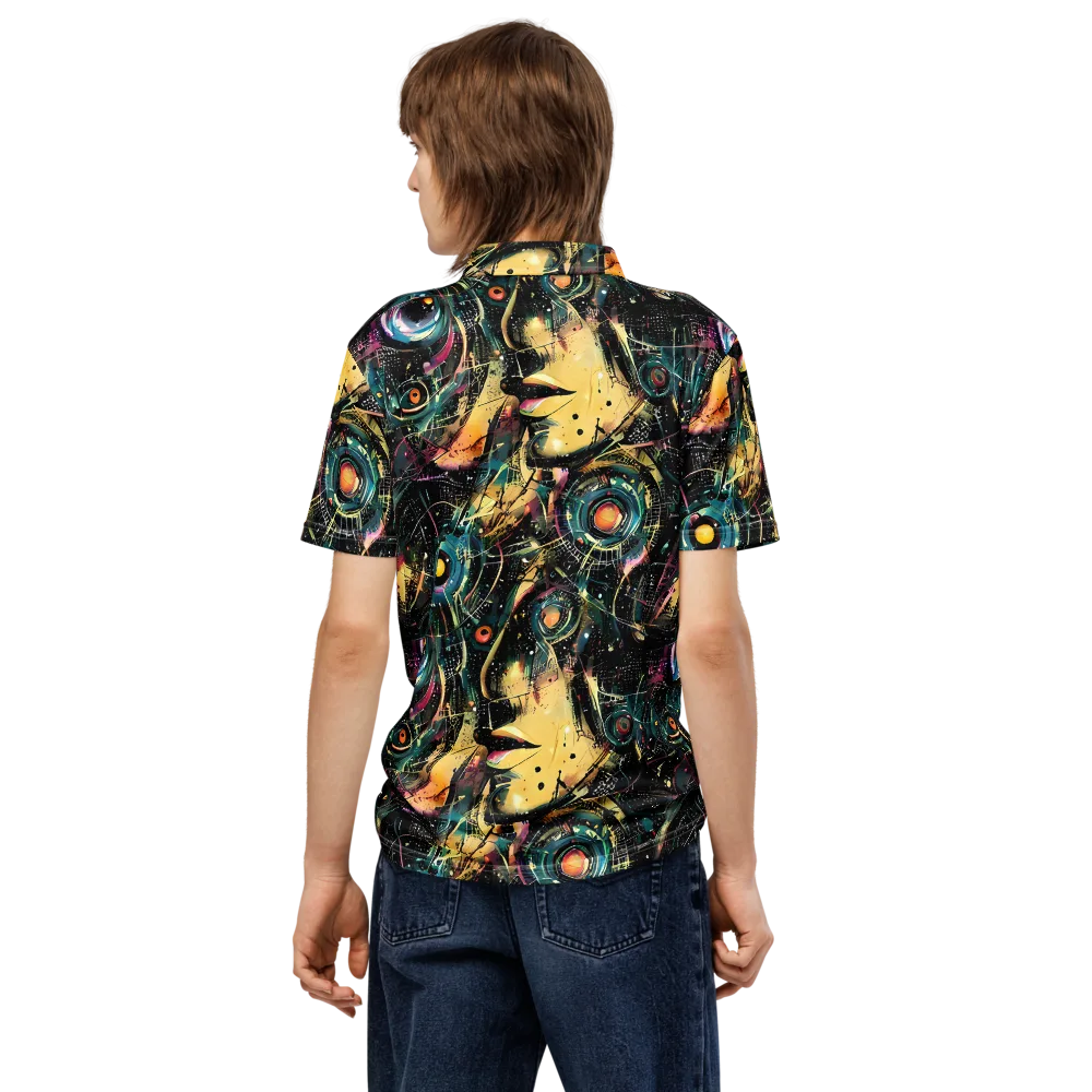 Celestial Echoes on Men's Slim Fit Polo Shirt — Back