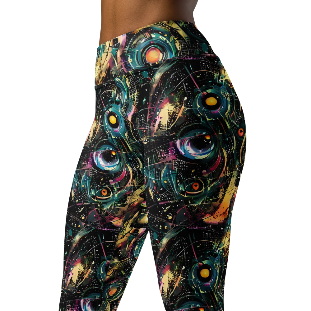 Celestial Echoes on Yoga Leggings — Left Front