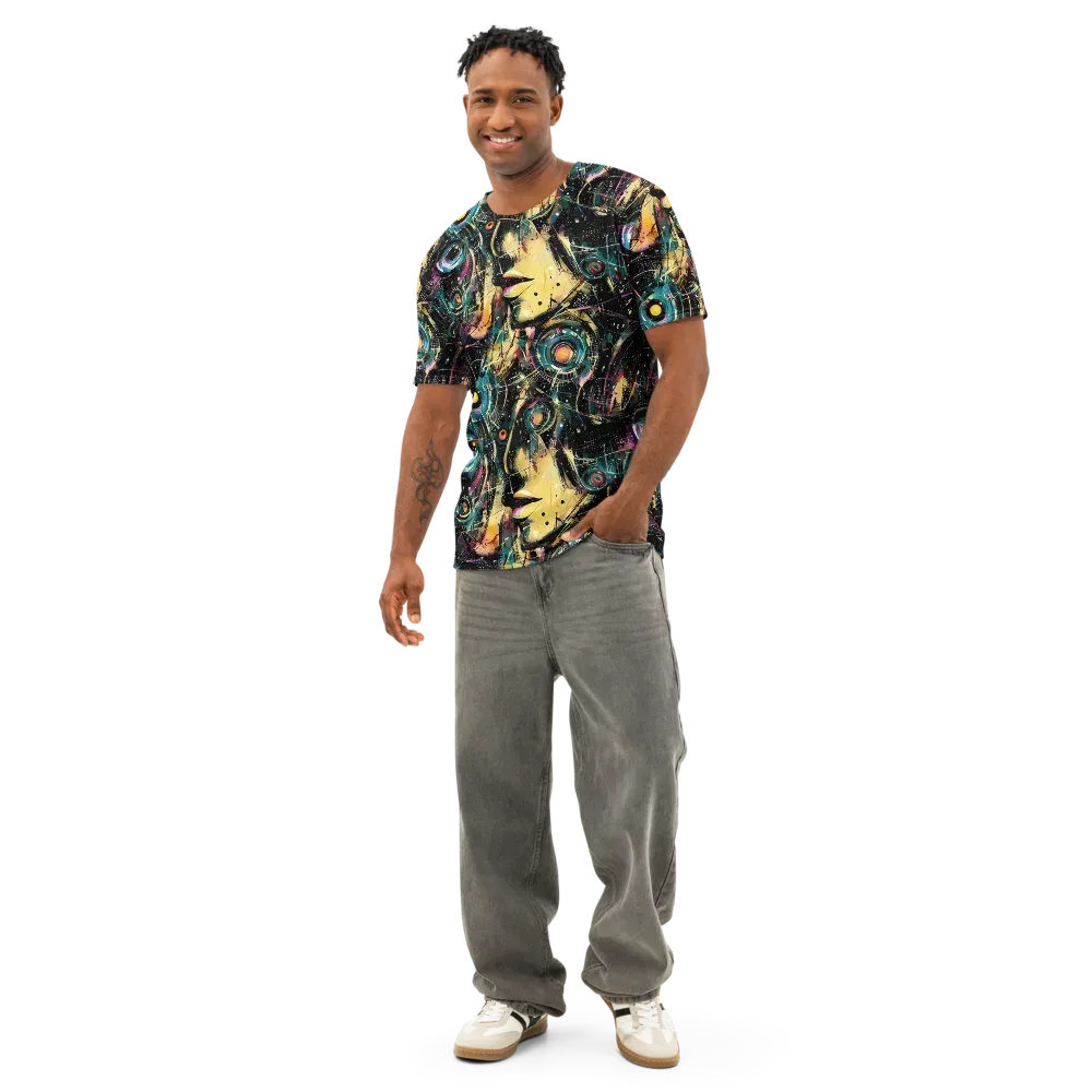 Celestial Echoes on Men's Cotton Crew Neck T-Shirt — Front