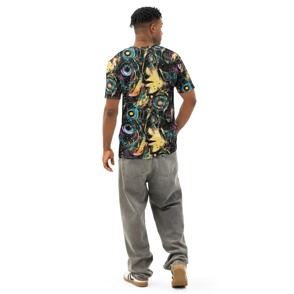 Celestial Echoes on Men's Cotton Crew Neck T-Shirt — Back
