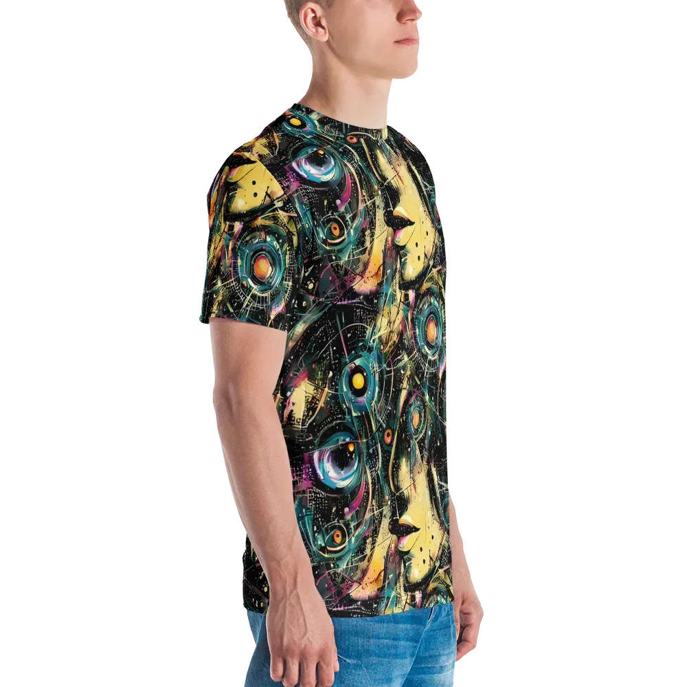 Celestial Echoes on Men's Crew Neck T-Shirt — Right